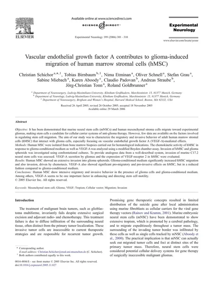 Vascular endothelial growth factor A contributes to glioma-induced ...