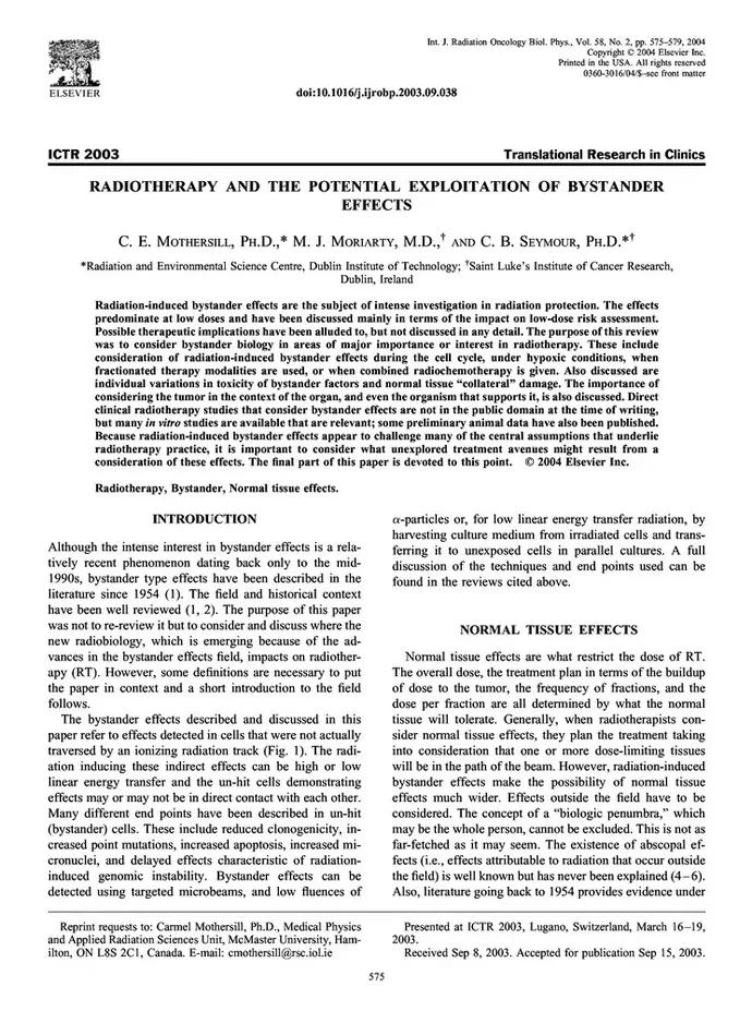 Genetic Instability Radiotherapy and the potential exploitation of bystander effects